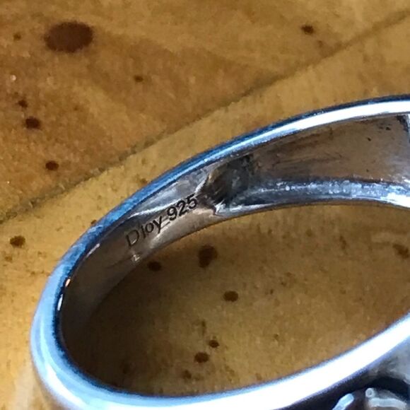 Genuine White Buffalo Turquoise Sterling Silver Cocktail Ring Size 7 - Picture 6 of 10